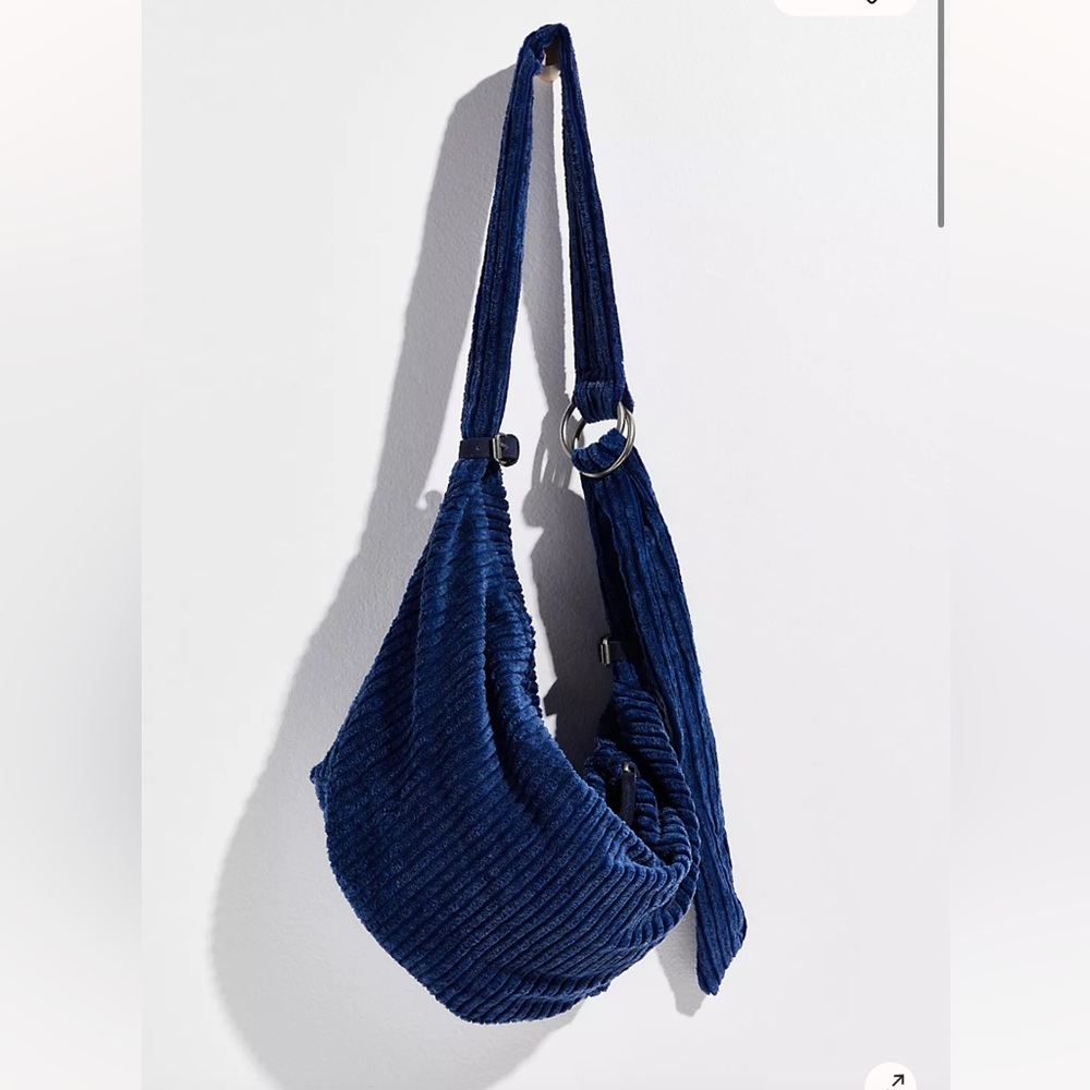 Free People Navy Textured Sling Bag